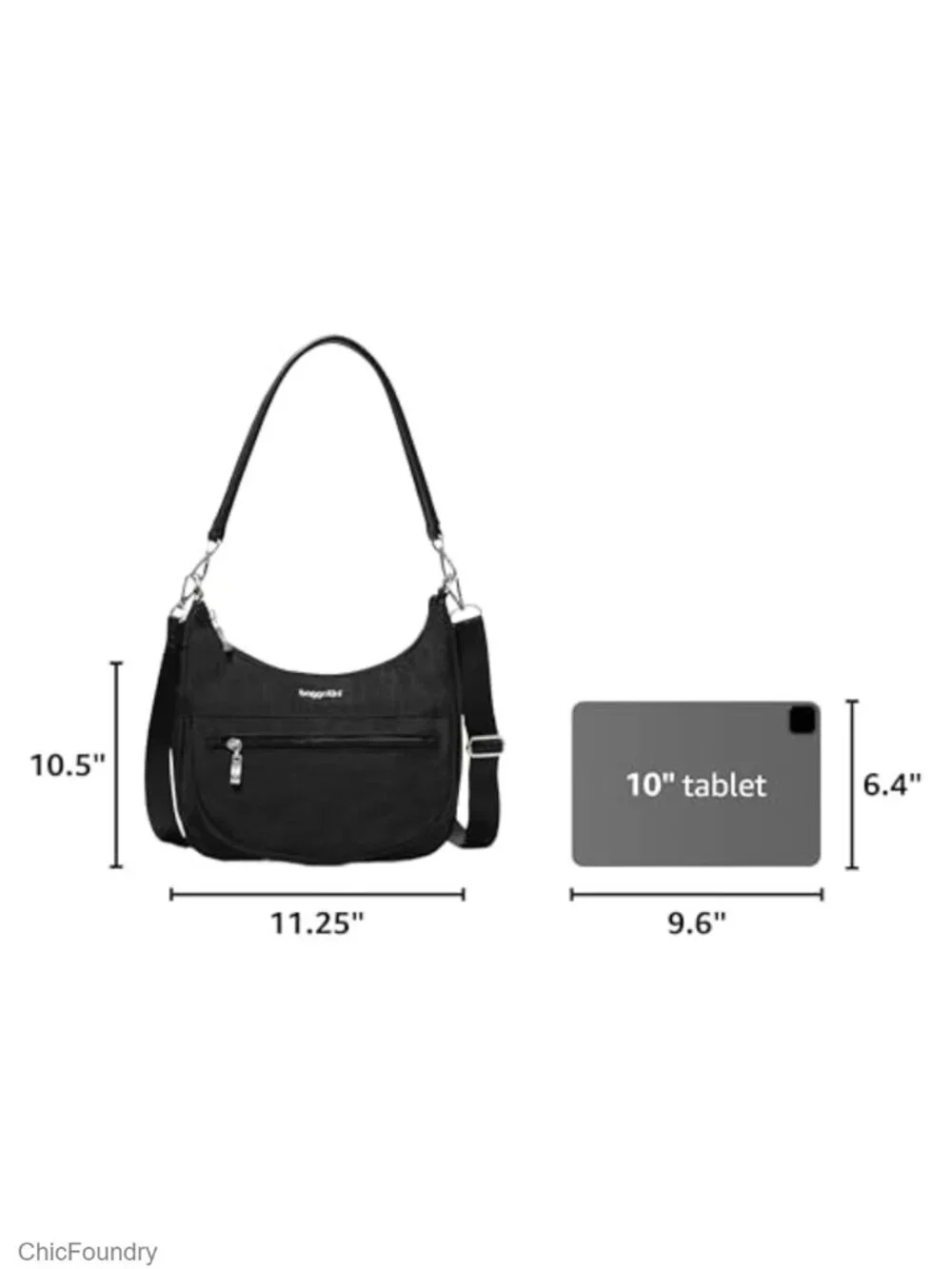Water-Resistant Nylon Crossbody Convertible Shoulder Bag with Removable Straps
